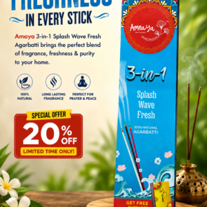 Amnaya incense sticks 3-in-1 splash wave fresh agarbatti 77GM