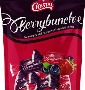 CRYSTAL  BERRYBUNCHE STRAWBERRY& BIUEBERRY FLAVOURED TOFFEE