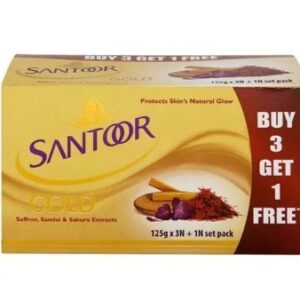 SANTOOR GOLD WITH SANDAL , SAFFRON & SAKURA EXTRACTS 125GM