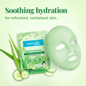 Everyuth naturals rejuvenating cucumber & aloe vera sheet mask of 2 UNITS 25ML