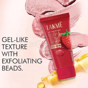 Lakme blush & glow facewash with strawberry & vit c serum 12GM