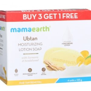 Mama earth ubtan moisturizing lotion soap with turmeric & sandalwood 125*4n