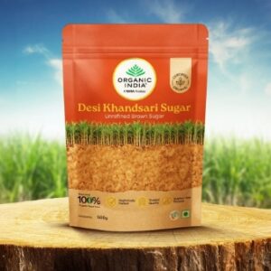 ORGANIC INDIA DESI KHANDSARI SUGER UNREFINED BROWN SUGAR 500GM