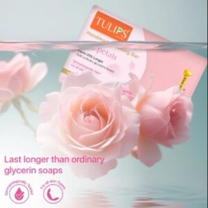 TULIPS ROSE PETALS HOMEMADE BATHING BAR 125GM