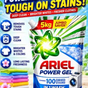 ARIEL POWER GEL TOP LOAD JUMBO POUCH 5KG